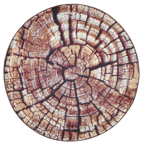 Gino Falcone Teppich »Aurora GF-095«, rund, 5 mm Höhe, Holz Optik, ideal im Wohnzimmer & Schlafzimmer