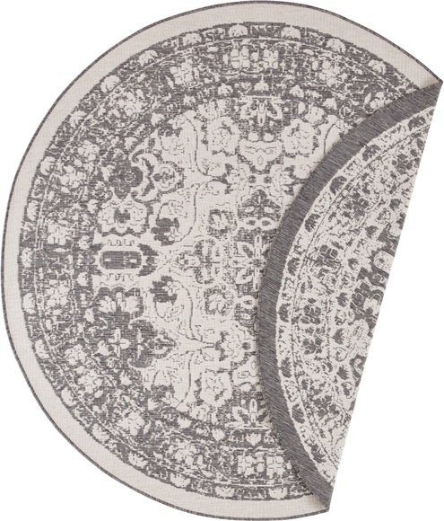 freundin Home Collection Teppich »Jole«, rund, 5 mm Höhe, In-und Outdoor geeignet, Mandala, Wohnzimmer, Balkon, Terrasse, Garten, Pflegeleicht, Flachgewebe, Wendbar