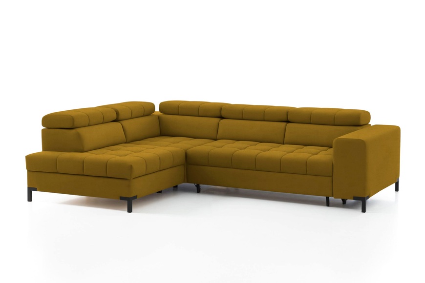 exxpo - sofa fashion Ecksofa, Steppung im Sitzbereich, Wahlweise mit Bettfunktion und Bettkasten, inklusive 5 verstellbaren Kopfstützen