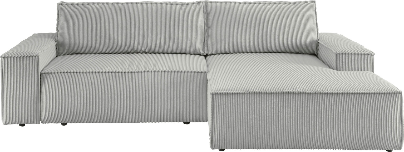 Premium collection by Home affaire Ecksofa »SHERWOOD«, mit Bett-Funktion (Liegefläche 210x136 cm), Bettkasten, mit 2 losen Rückenkissen, hochwertiger Cord-Bezug