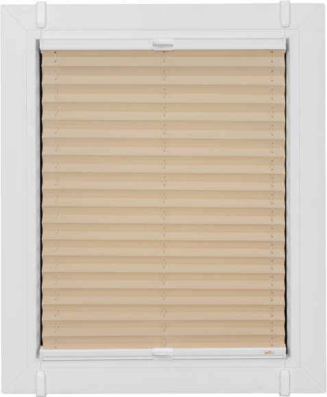 sunlines Plissee »One Size Style Crepe«, blickdicht, ohne Bohren, verspannt, Zubehörfarbe weiss, zum Klemmen