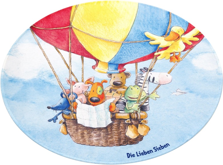 Kinderteppich, »LS-212«, Die Lieben Sieben, rund, Höhe 6 mm, gedruckt