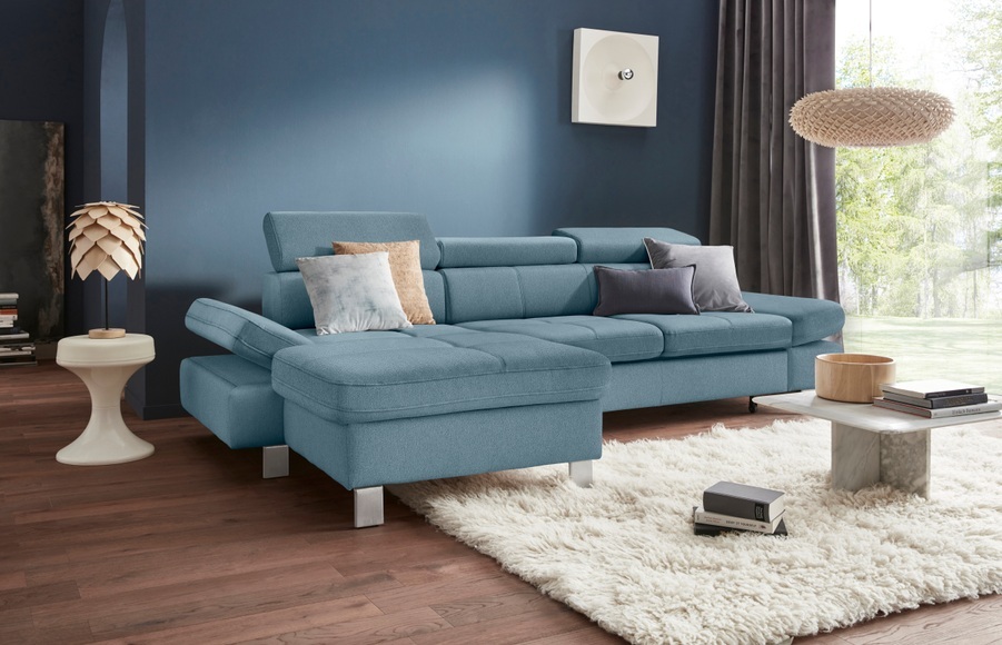 exxpo - sofa fashion Ecksofa, mit Kopf- bzw. Rückenverstellung, wahlweise mit Bettfunktion und Bettkasten