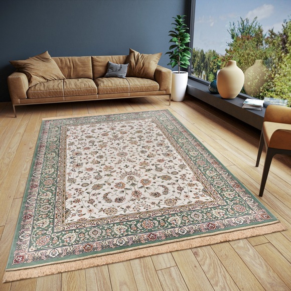 freundin Home Collection Teppich »Djamila«, rechteckig, Orient-Design, Vintage-Look, Fransen, pflegeleicht, strapazierfähig