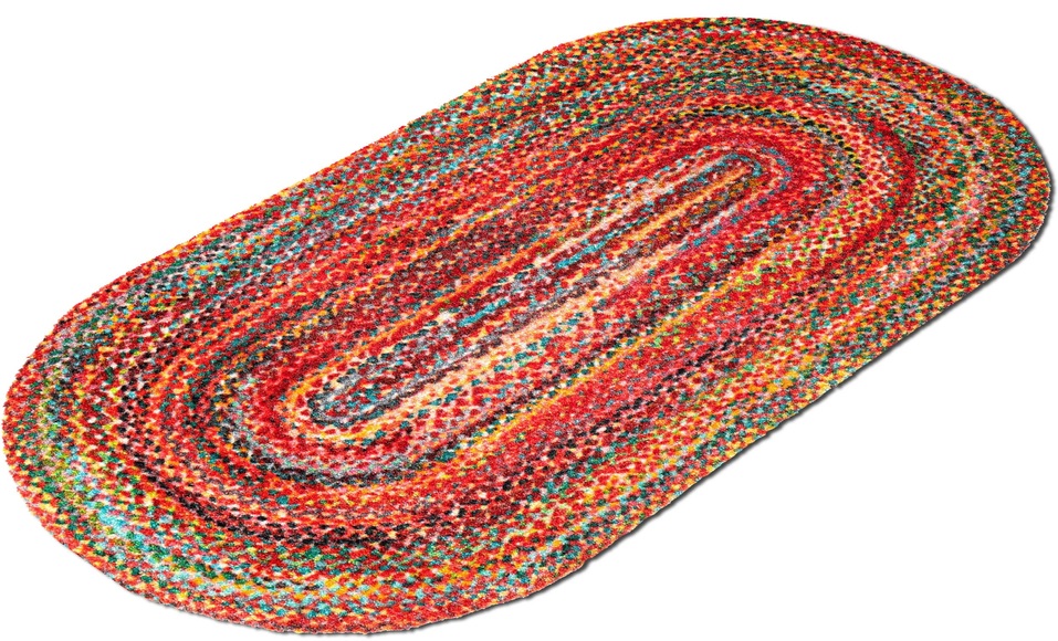 wash+dry by Kleen-Tex Fussmatte »Wovells«, oval, 9 mm Höhe, Schmutzfangmatte, rutschhemmend, In- und Outdoor geeignet, waschbar