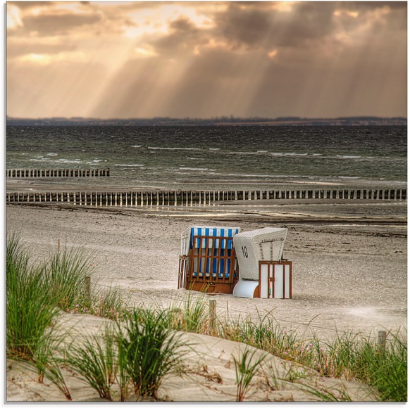 Artland Glasbild »Schwarzer Busch Strand auf Insel Poel«