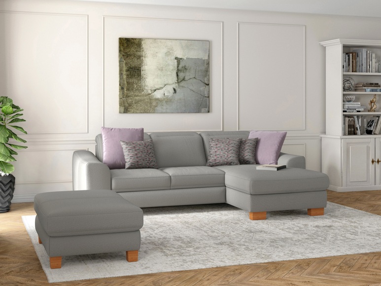 sit&more Ecksofa »Durness«, mit Federkern und hochwertigen Massivholzfüssen, wahlweise mit Kopfteilverstellung, Bettfunktion und Bettkasten oder mit Bettfunktion und Bettkasten