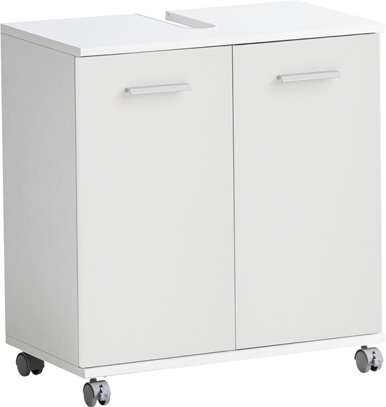 welltime Waschbeckenunterschrank »Palermo, Breite 59 cm«, Metallbeschläge, Siphonausschnitt