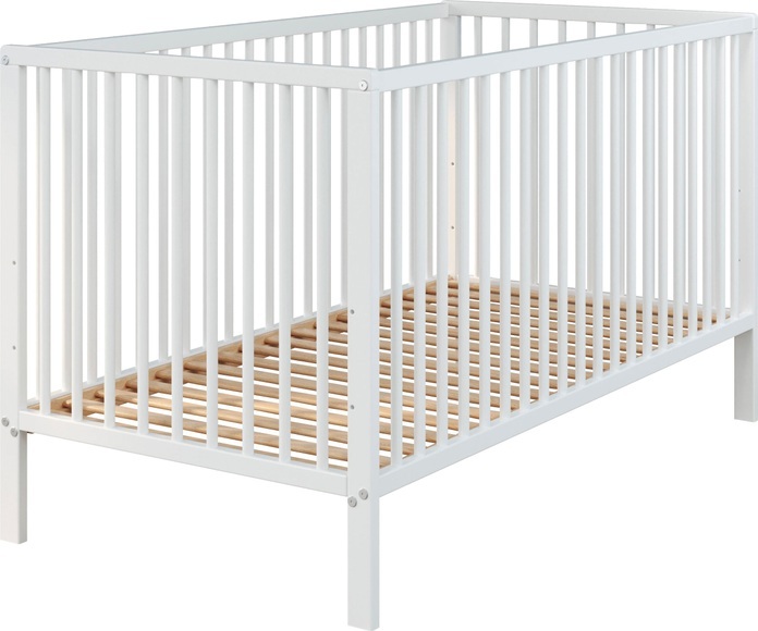 trendteam Babybett »Universal«, (1 tlg.), Baby-Bett mit Gitterbettseiten aus Massivholz, inkl. Lattenrost, Schlupfsprossen