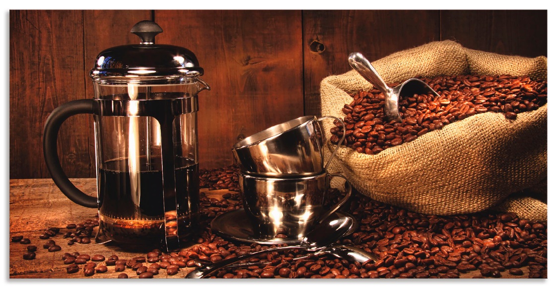 Artland Wandbild »Sack Kaffeebohnen mit Presse«