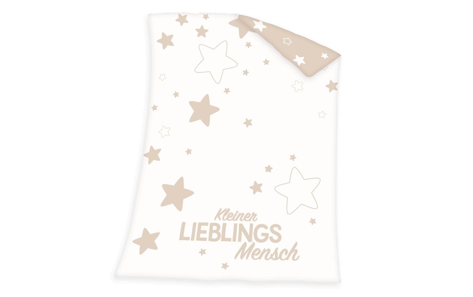 HERDING Strickdecke Kleiner Lieblingsmensch GOTS 75x100 cm