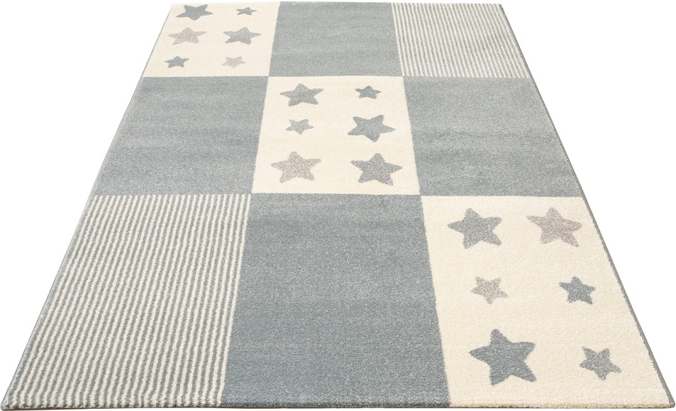 Lüttenhütt Kinderteppich »Tilly«, rechteckig, 14 mm Höhe, Motiv Sterne, Pastellfarben