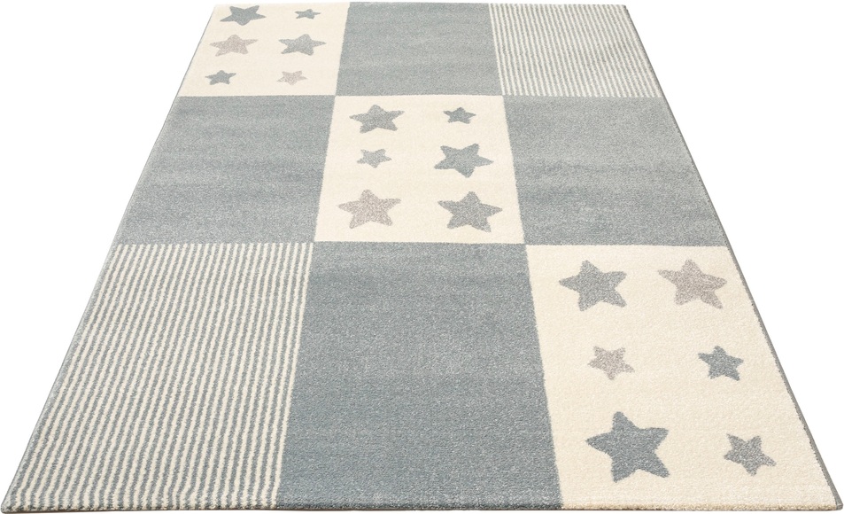 Lüttenhütt Kinderteppich »Tilly«, rechteckig, 14 mm Höhe, Motiv Sterne, Pastellfarben