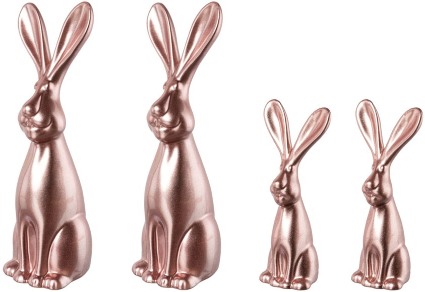 Creativ home Osterhase »Mike FLASH«, (Set, 4 St.), Frühjahrsdeko aus Keramik, mit glitzernder Oberfläche