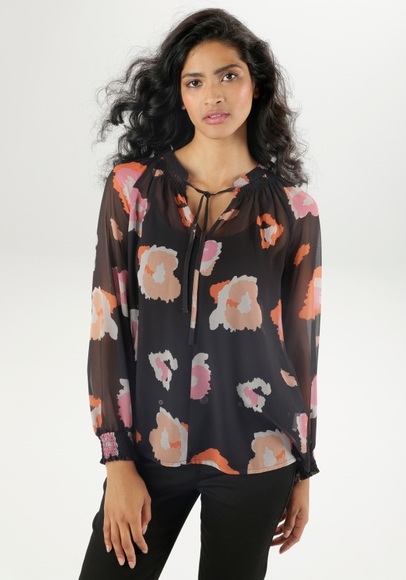 Aniston SELECTED Schlupfbluse, aus transparentem Chiffon