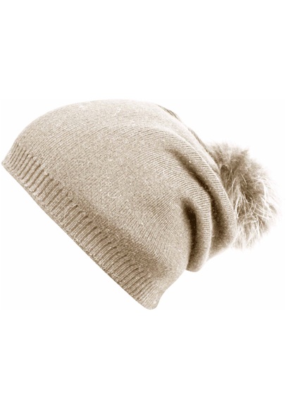 Capelli New York Bommelmütze, Strickmütze im Oversize-Look mit Fellimitat-Bommel