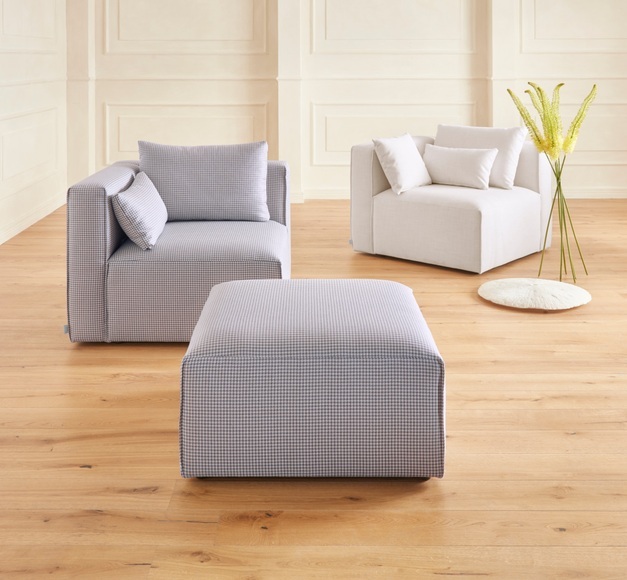 Guido Maria Kretschmer Home&Living Hocker »Comfine«, Modul-Hocker zur indiviuellen Zusammenstellung eines perfekten Sofas, in 3 Bezugsvarianten und vielen Farben