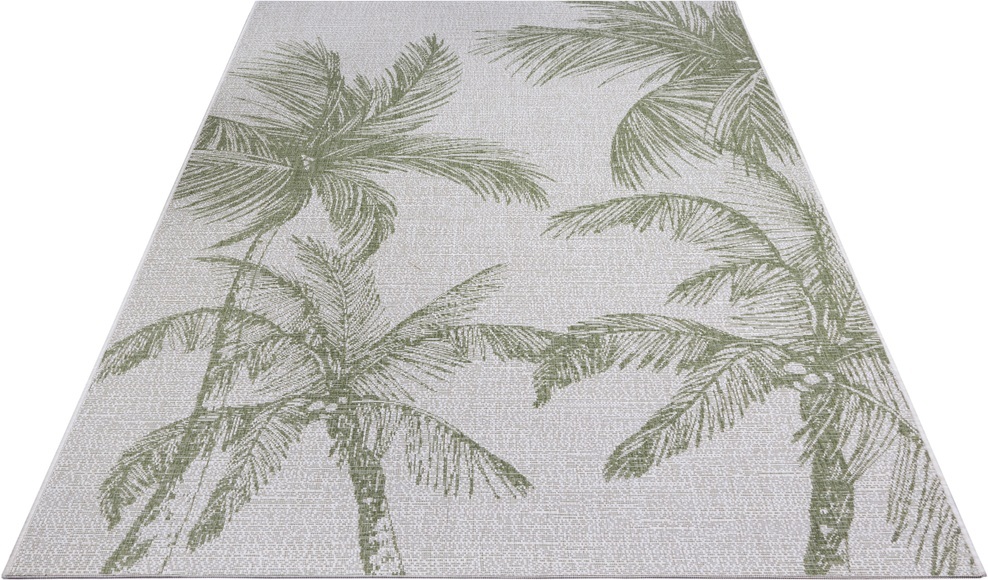 NORTHRUGS Outdoorteppich »Jaora«, rechteckig, 3 mm Höhe, In-und Outdoor geeignet, Florales Design, ?Wohnzimmer, Balkon, Terrasse, Garten, Robust, Pflegeleicht, Flachgewebe