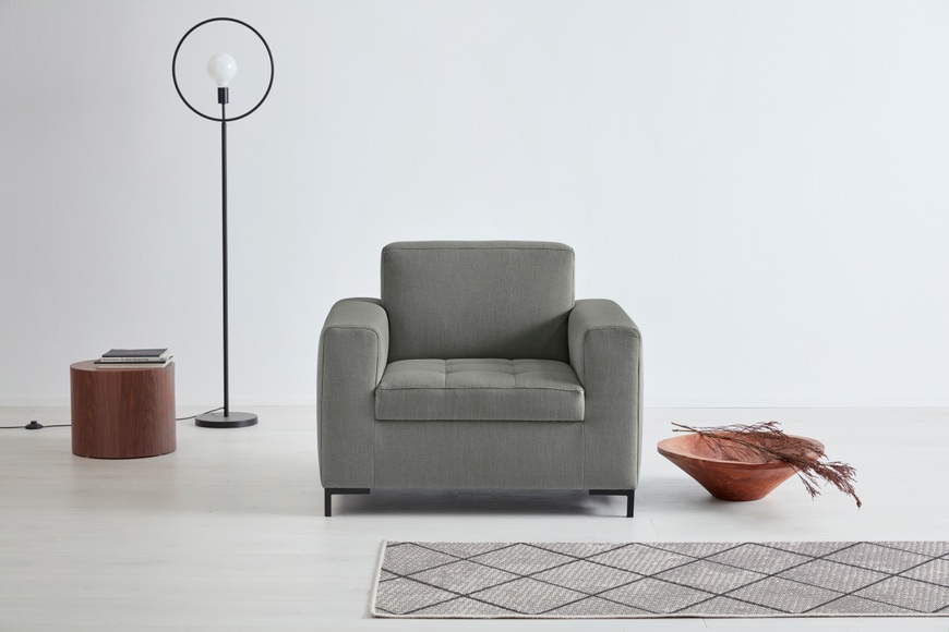 GOODproduct Sessel »Grazzo«, hochwertige Stoffe aus recyceltem Material, Steppung im Sitzbereich