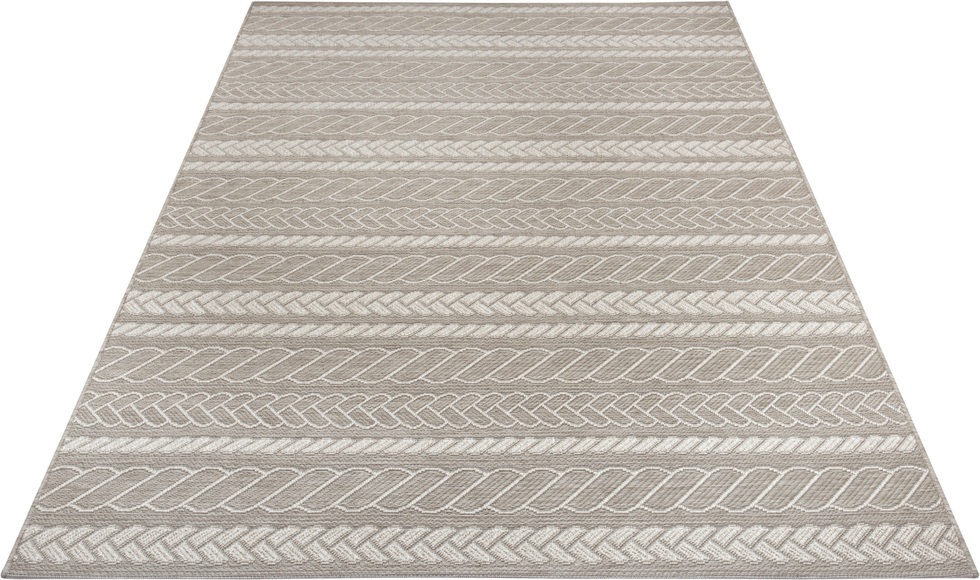 freundin Home Collection Designteppich »Somba«, rechteckig, 4 mm Höhe, Flachgewebe In und Outdoor geeignet, Makramee Optik, Balkon, Terrasse, Garten, Wohnzimmer, Robust, Pflegeleicht