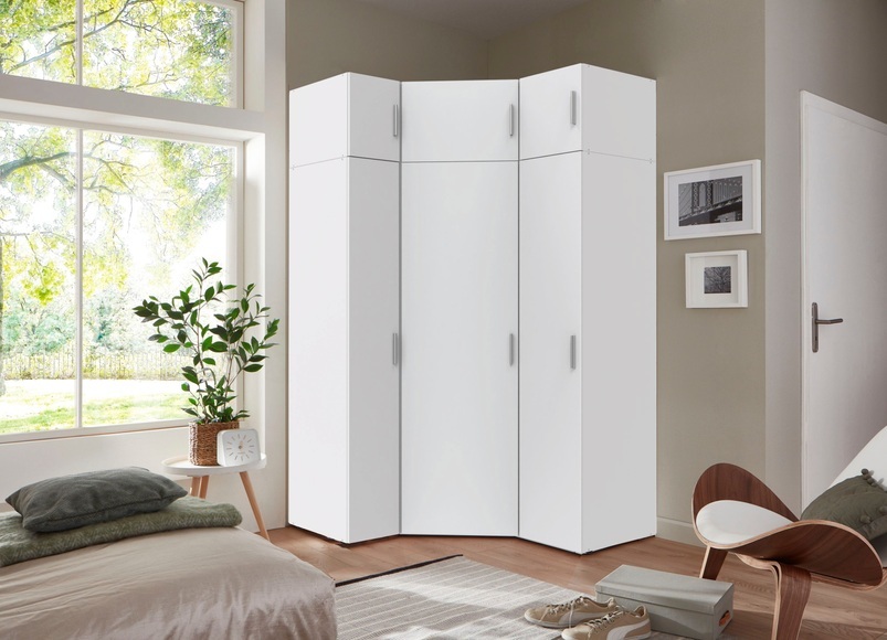 Wimex Schranksystem »Münster«, (Spar-Set, 6tlg: Eckschrank+ 2 Schränke 30cm und 40cm breit+ 3 Aufsatzmodule), Mehrzweckschrank
