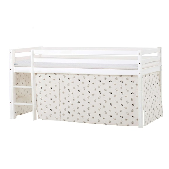 Hoppekids Hochbett »ECO Dream, Kinderbett, Spielbett, Halbhohes Bett aus Massivholz«, inkl. Vorhang-Set Pets Natur, Bettgrösse & Matratze wählbar
