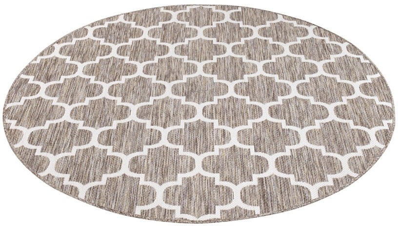 Carpet City Teppich »Outdoor«, rund, 5 mm Höhe, Wetterfest & UV-beständig, für Balkon, Terrasse, Wintergarten, Flachgewebe, auch in quadratischer Form erhältlich