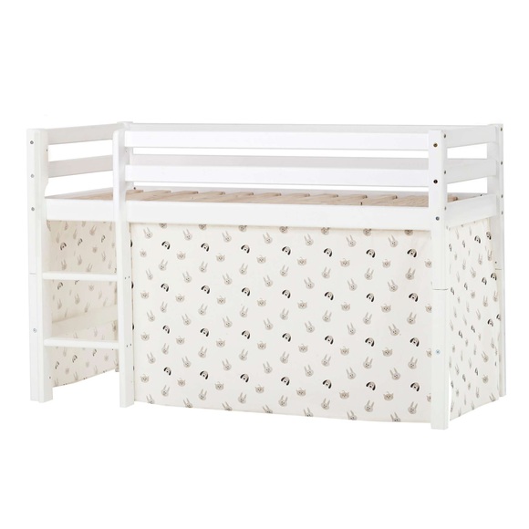 Hoppekids Hochbett »ECO Dream, Kinderbett, Spielbett, Halbhohes Bett aus Massivholz«, inkl. Vorhang-Set Pets Natur, Bettgrösse & Matratze wählbar