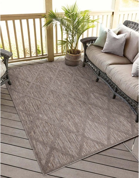 Carpet City Teppich »Santorini«, rechteckig, 5 mm Höhe, 3D-Effekt, für Wohnzimmer, Flur, Küche, Wintergarten, Balkon, Wetterfest & UV-beständig