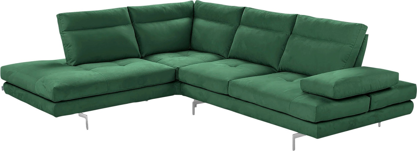 CALIA ITALIA Ecksofa »Toby Wing«, Sitztiefenverstellung, Eckelement mit Funktion, Füsse in Chrom glänzend