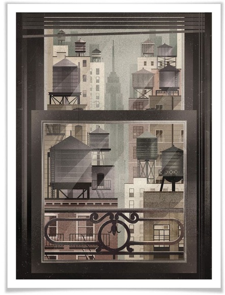 Wall-Art Poster »NYC Watertowers«, New York, (1 St.), Poster, Wandbild, Bild, Wandposter