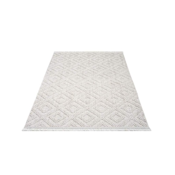 Carpet City Teppich »CLASICO 8927«, rechteckig, Kurzflor, Hochtief-Muster/ 3D-Effekt Rauten, Fransen, Wohnzimmer