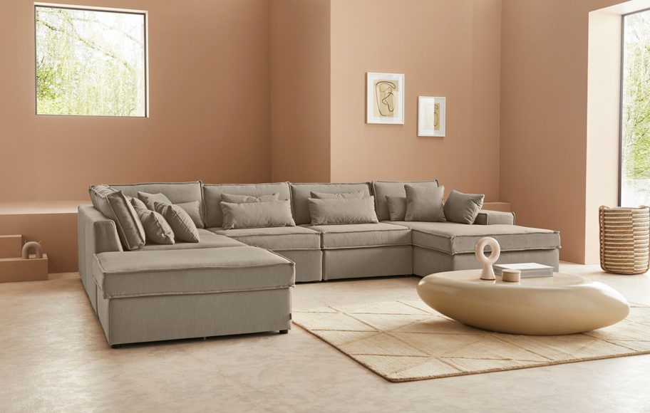 LeGer Home by Lena Gercke Wohnlandschaft »Ceyda«, 6 Teile, zusammengesetzt aus Modulen, in vielen Bezugsqualitäten und Farben, fester Sitzkomfort