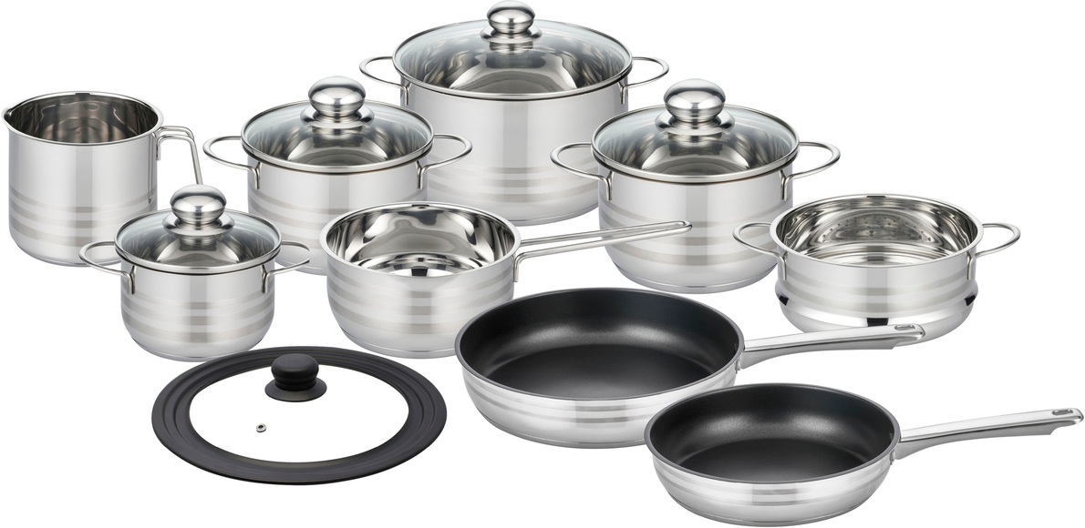 Elo Basic Topf-Set »Brillant«, Edelstahl, (Set, 14 tlg.), Induktion
