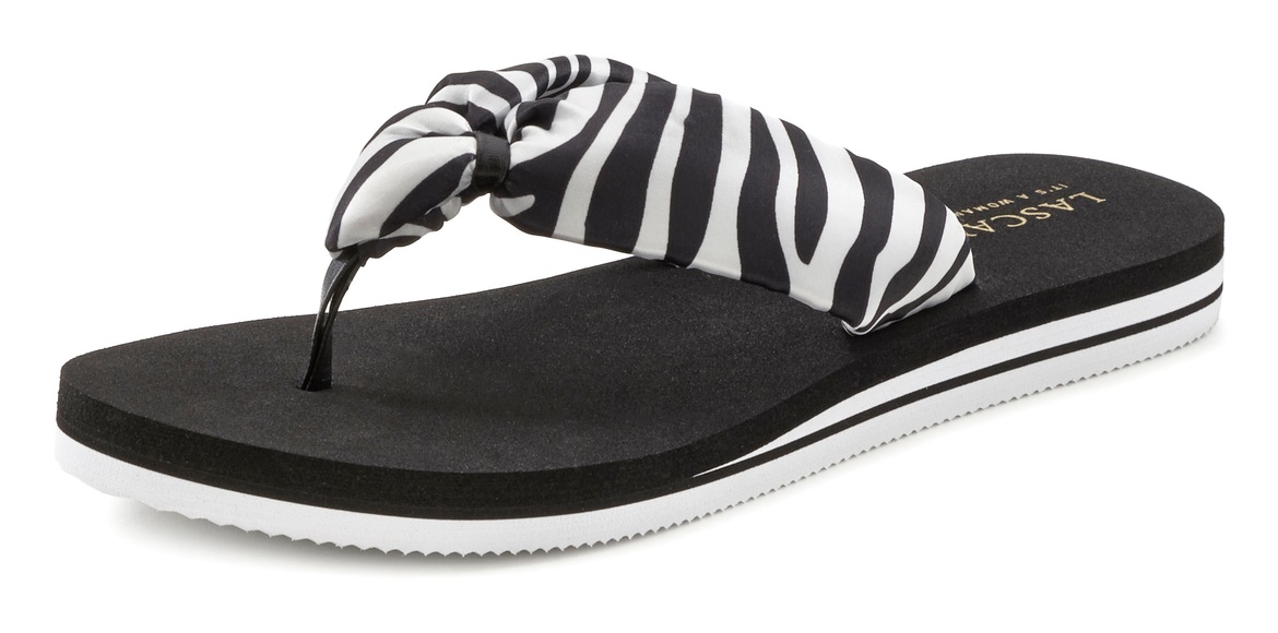 LASCANA Badezehentrenner, Flip Flop mit maritimen Ankerprint VEGAN