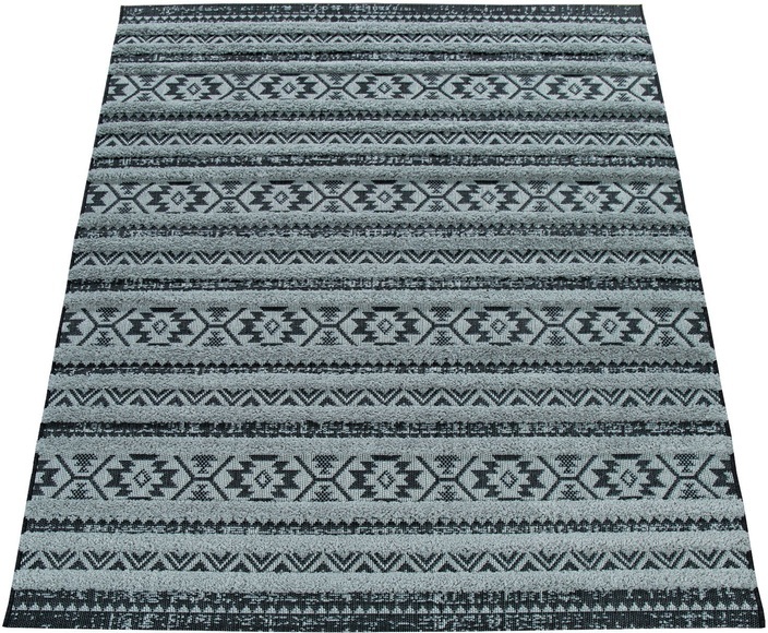 Paco Home Teppich »Eupen 472«, rechteckig, 22 mm Höhe, Hoch-Tief-Struktur, Rauten Muster, gestreift, In- und Outdoor geeignet, ideal im Wohnzimmer & Schlafzimmer