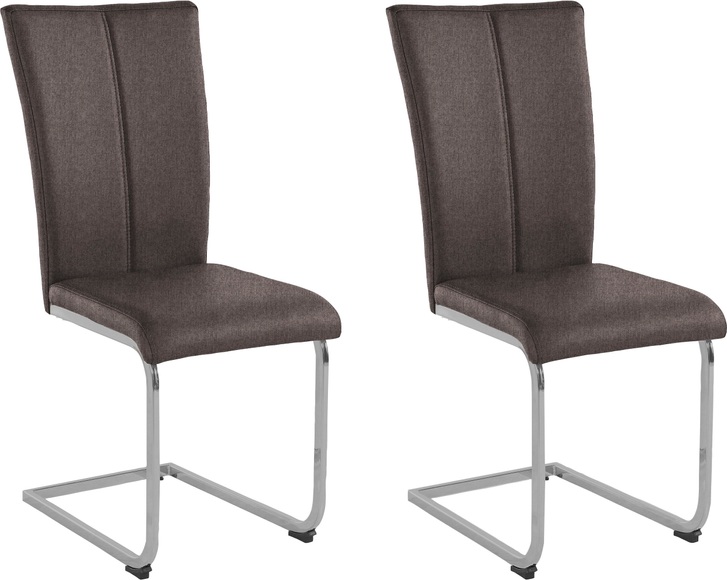 Home affaire Freischwinger »Nils«, (Set), 2 St., Microfaser, Stuhl belastbar bis 120 Kg, Gestell aus Metall im Chrom-Look oder schwarz