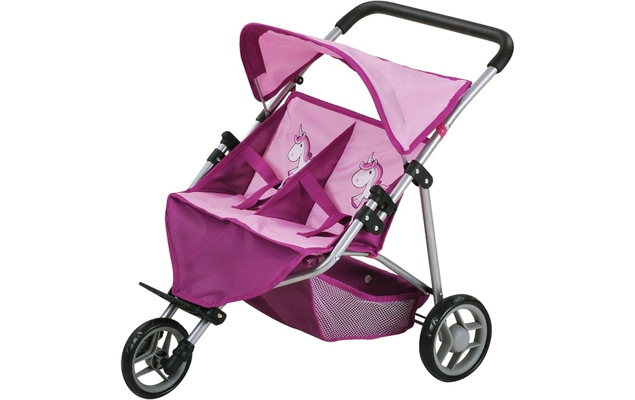 knorr® toys Zwillingspuppenwagen Duo - Uma das Einhorn - rosa/pink