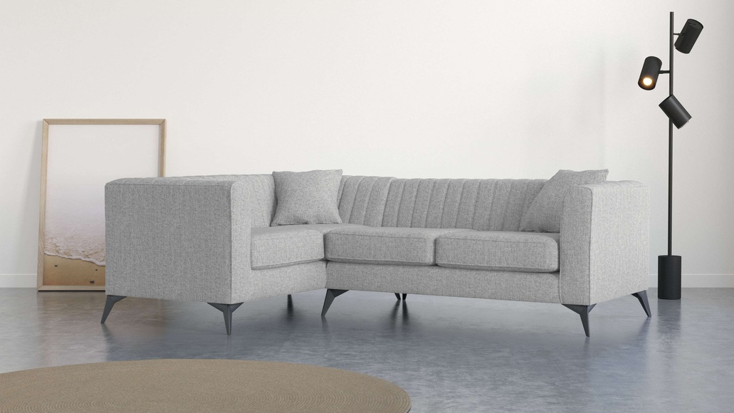 Places of Style Ecksofa »MATTHEW B/T/H: 240/167/74 cm«, L-Form, Steppung im Rücken, incl. Zierkissen, lose Sitzkissen