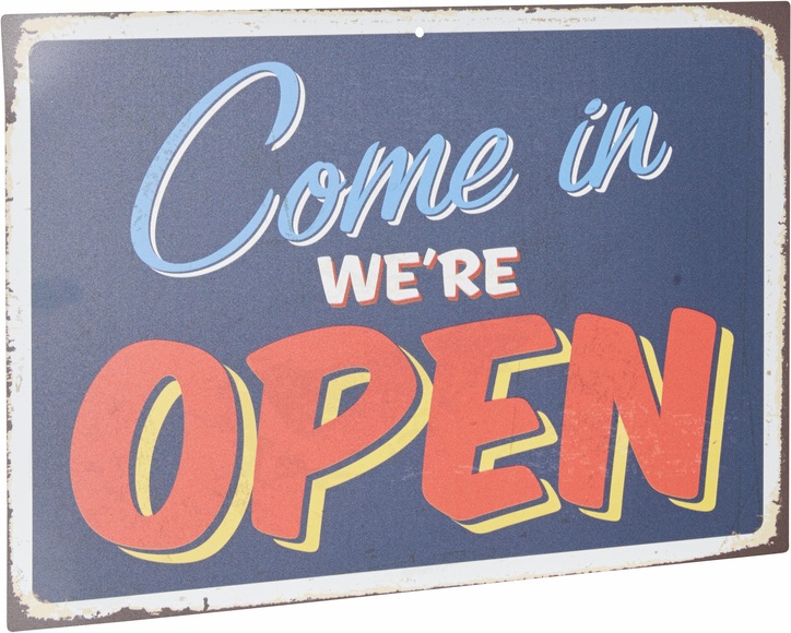 Home affaire Metallschild »Come in we´re open«