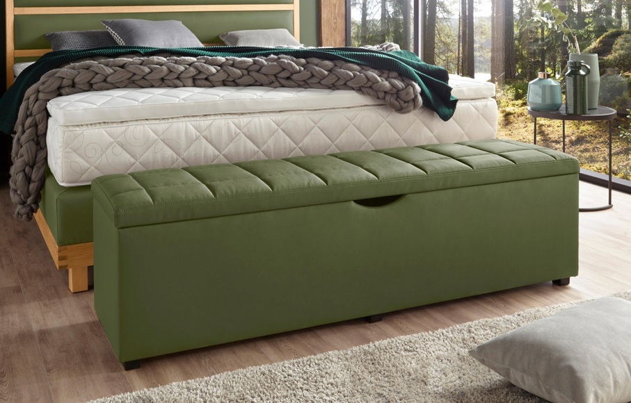 Places of Style Hockerbank »Checked«, mit Stauraum, Breite 120 cm und 160 cm, auch als Garderobenbank oder Bettbank geeignet