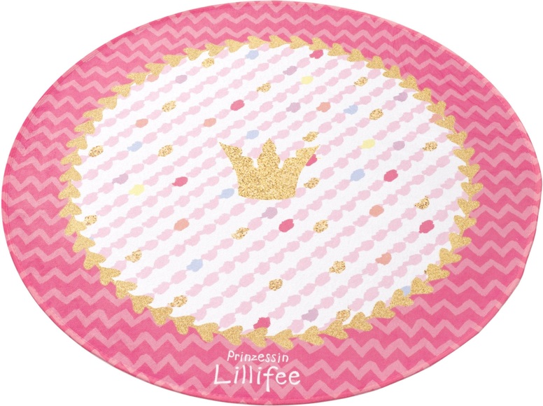 Kinderteppich, »LI-113«, Prinzessin Lillifee, rund, Höhe 6 mm, gedruckt