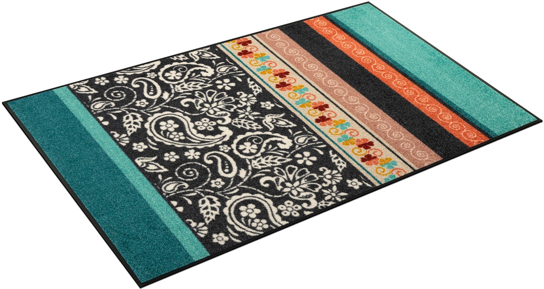 wash+dry by Kleen-Tex Teppich »Folk Flourish«, rechteckig, 7 mm Höhe