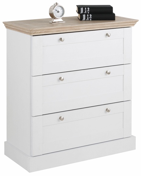 Home affaire Schubkastenkommode »Binz«, mit schönen Metallgriffen, 3 Schubladen, Breite 75 cm