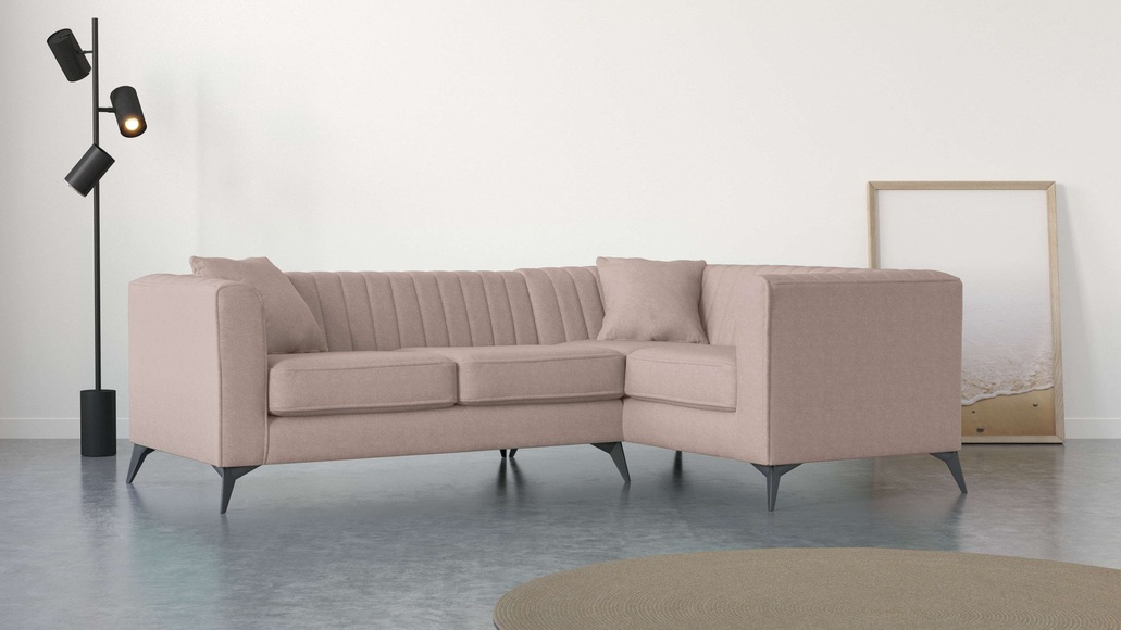 Places of Style Ecksofa »MATTHEW B/T/H: 240/167/74 cm«, L-Form, Steppung im Rücken, incl. Zierkissen, lose Sitzkissen