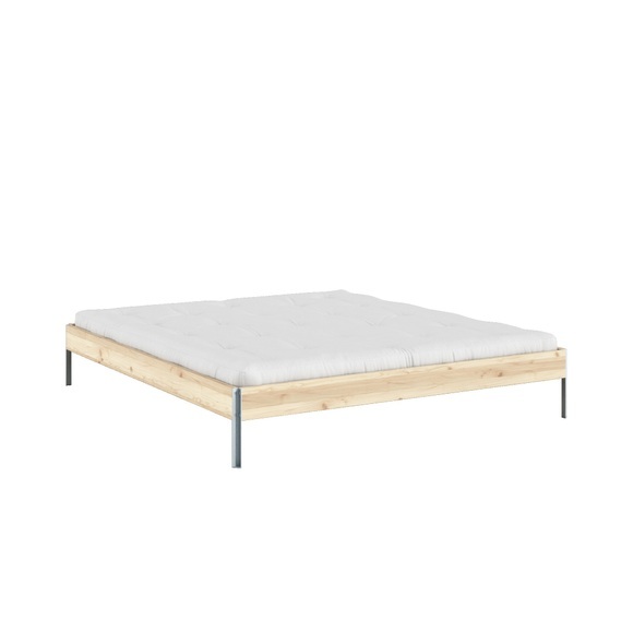 Karup Design Bettgestell »CORE BED Bodenbett, Holzrahmen, Futonbett, Jugendbett, Holzbett«, Massivholzbett mit Lattenrost, Kiefer massiv, Doppelbett ohne Kopfteil