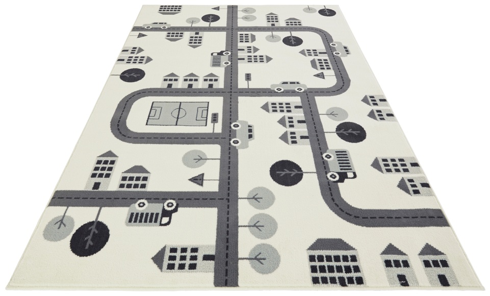 HANSE Home Teppich »Town«, rechteckig, 0,9 mm Höhe, Weicher Flor, Schaldämmende Spielunterlage, Kinderzimmer, Strassen Design, Kurzflor, Robust, pflegeleicht