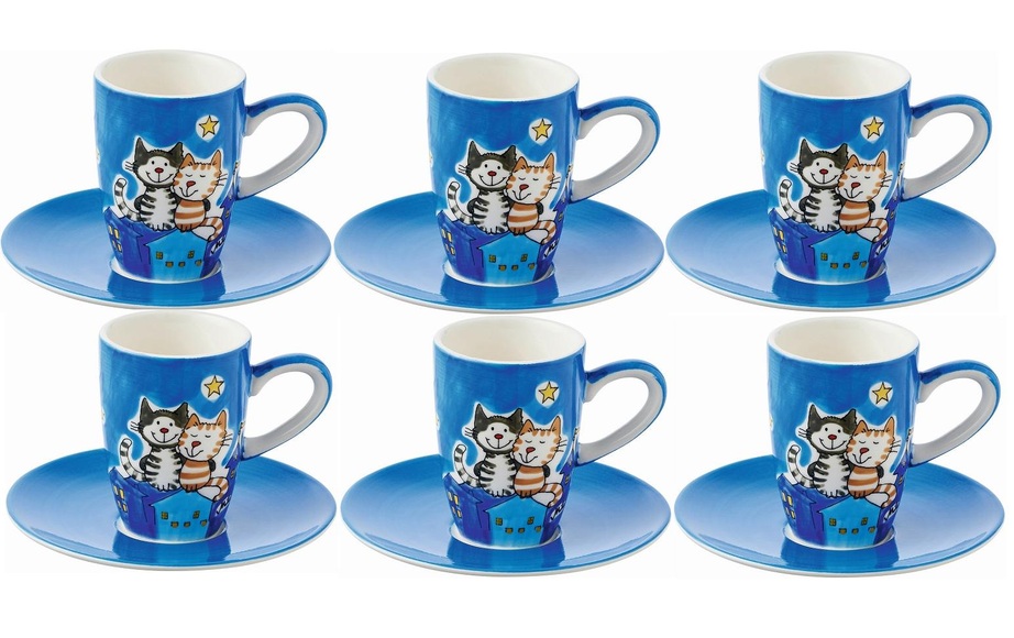 Mila Espressotasse »Nachtkatzen 60 m«, (6 tlg.)