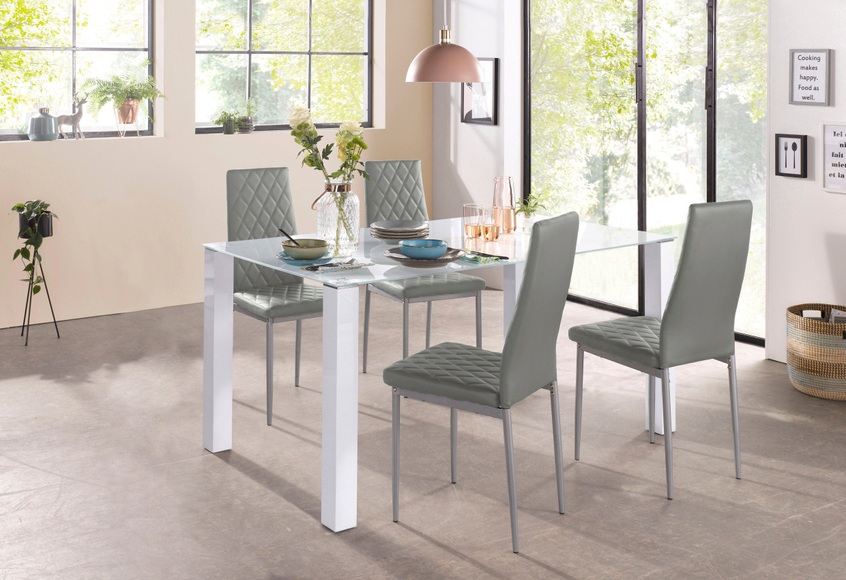 my home Essgruppe, (Set, 5 tlg.), mit Glastisch, Breite 160 cm