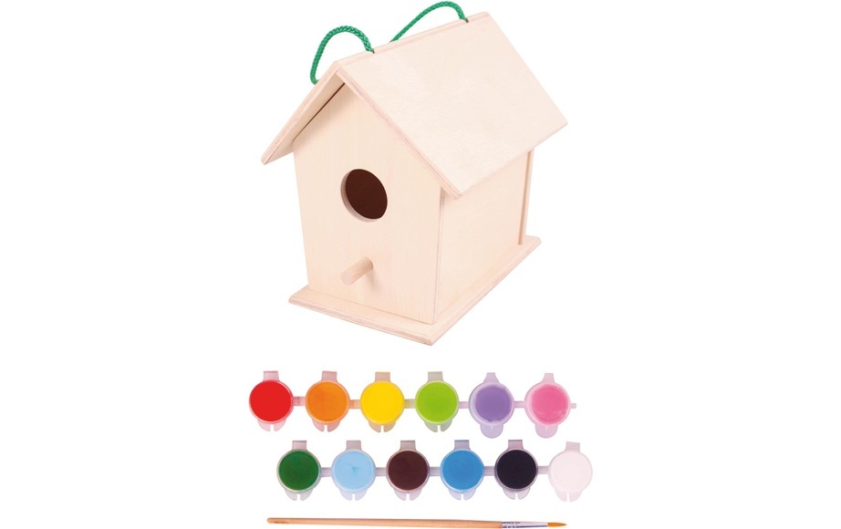 Spielba Vogelhaus Kreativset mit Farben + Pinsel